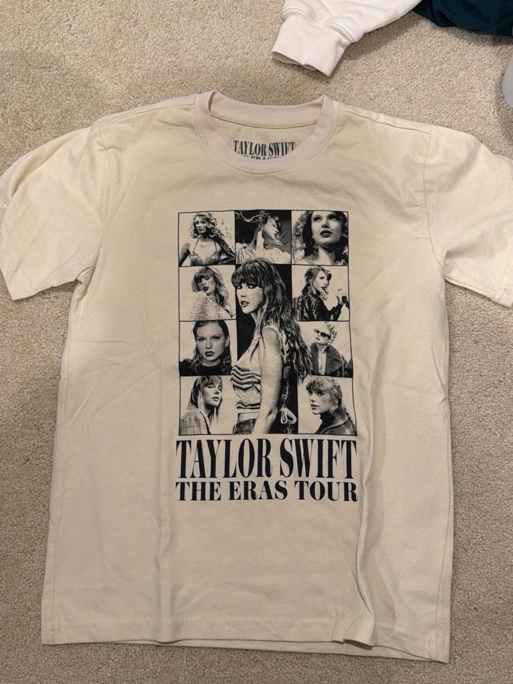Taylor Swift Cream and Black Photo Collage Short Sleeve Tee